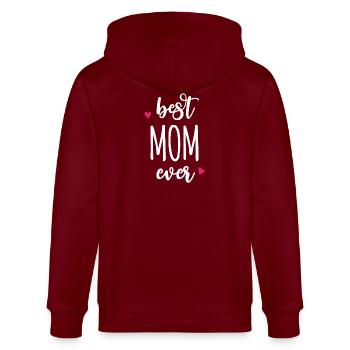 Beste Mutter aller Zeiten - Stanley/Stella Unisex Bio-Kapuzenjacke CULTIVATOR  - Burgunderrot - Hinten - Anna (173cm)
