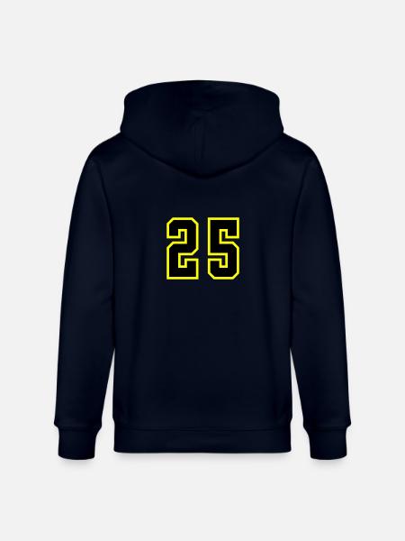 25 Number Jersey - Stanley/Stella CULTIVATOR Unisex Organic Hooded Jacket - navy