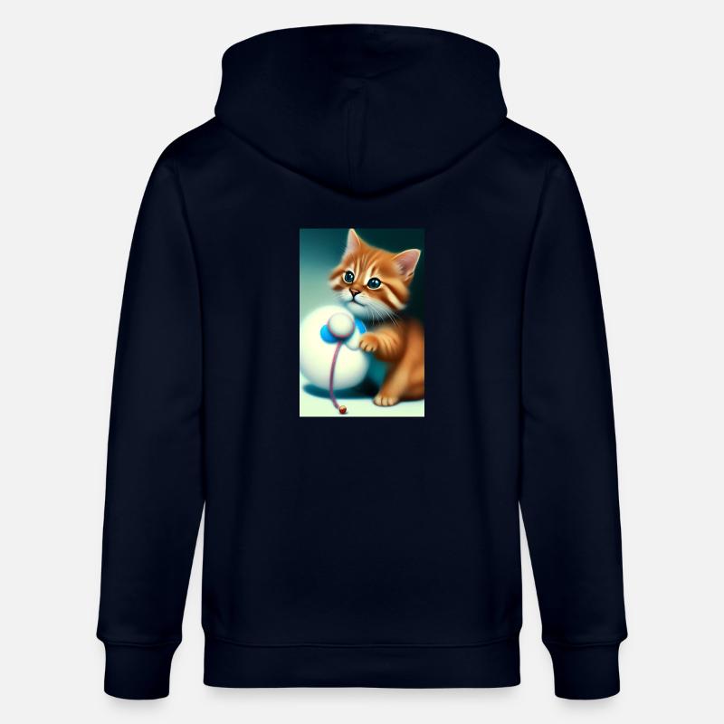Petit bébé chat mignon - Veste à capuche bio CULTIVATOR Stanley/Stella Unisexe - marine