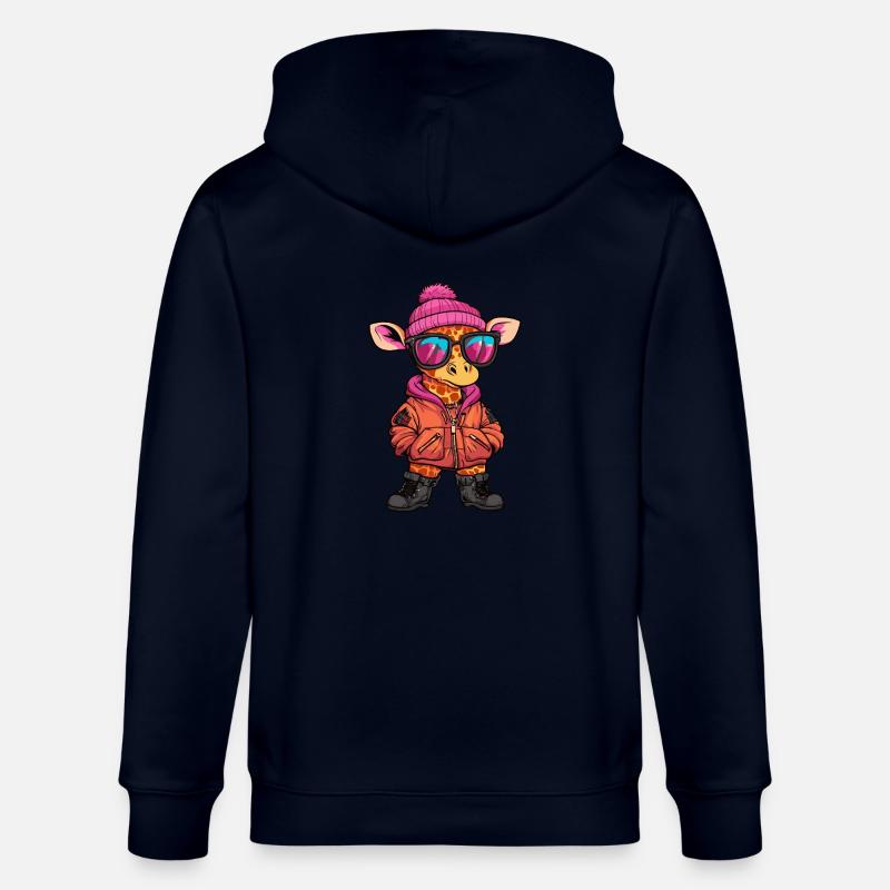 Giraffe Cool Comic - Stanley/Stella Unisex Bio-Kapuzenjacke CULTIVATOR - Navy