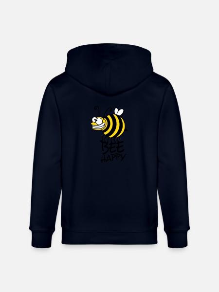 Thick crazy bee bee happy - Stanley/Stella CULTIVATOR  Unisex Organic Hooded Jacket - navy