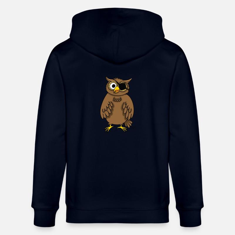 Pirateneule (Eule mit Augenklappe) - Stanley/Stella Unisex Bio-Kapuzenjacke CULTIVATOR  - Navy