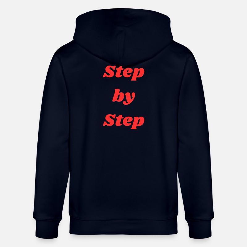 Step by step typography - Stanley/Stella CULTIVATOR  Unisex Organic Hooded Jacket - navy