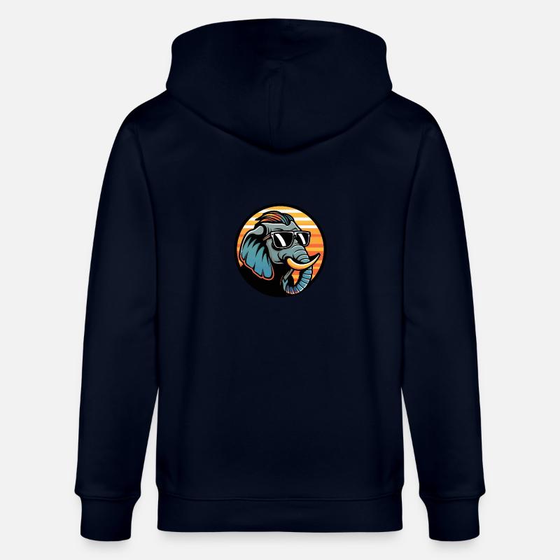 Elephant Comic Cool Summer - Stanley/Stella CULTIVATOR Unisex Organic Hooded Jacket - navy