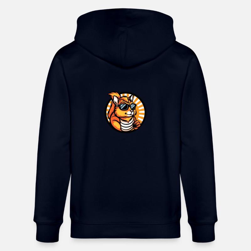 Squirrel Comic Cool Summer - Stanley/Stella CULTIVATOR  Unisex Organic Hooded Jacket - navy