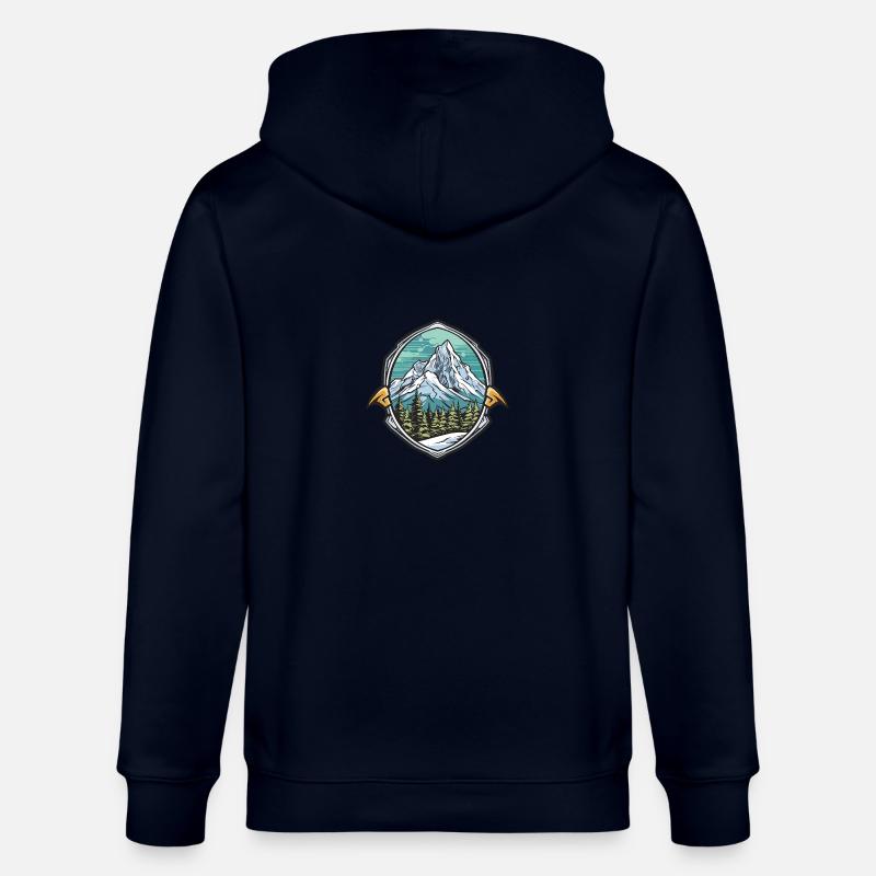 Alpen Ski Eisberge Berge - Stanley/Stella Unisex Bio-Kapuzenjacke CULTIVATOR - Navy