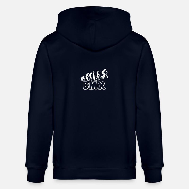 Evolution de l'humanité à BMX - Veste à capuche bio CULTIVATOR Stanley/Stella Unisexe - marine