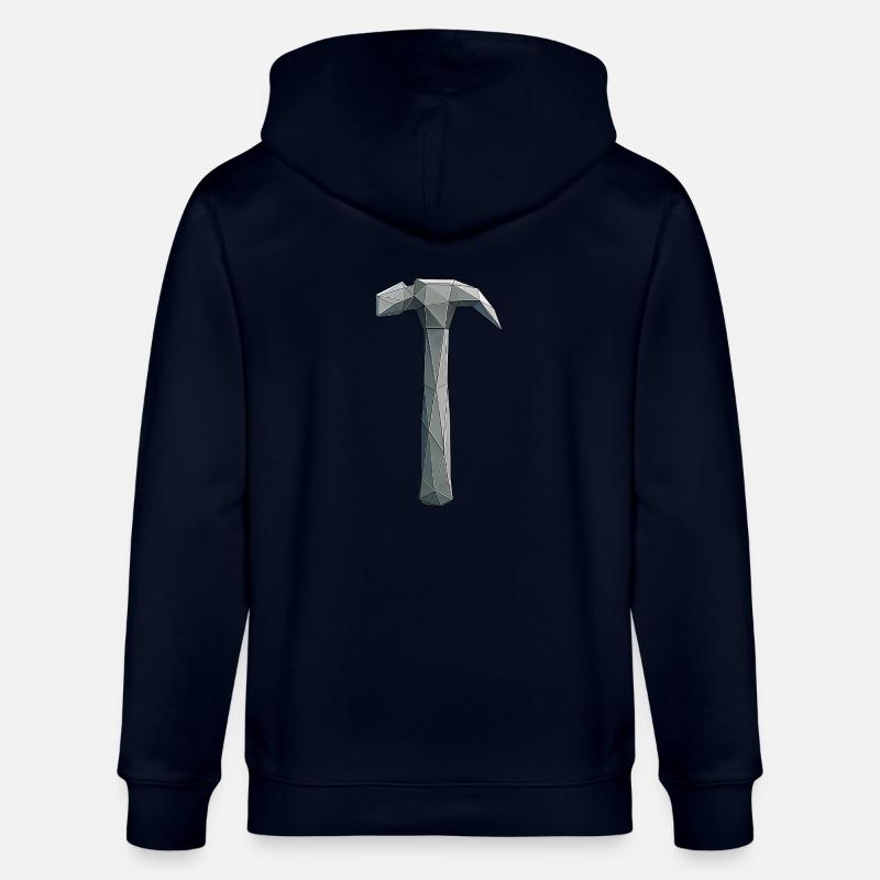 Low Poly Hammer - Handwerker Werkzeug - Stanley/Stella Unisex Bio-Kapuzenjacke CULTIVATOR  - Navy
