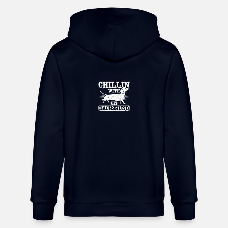 Chillin avec mon teckel - Veste à capuche bio CULTIVATOR Stanley/Stella Unisexe - marine