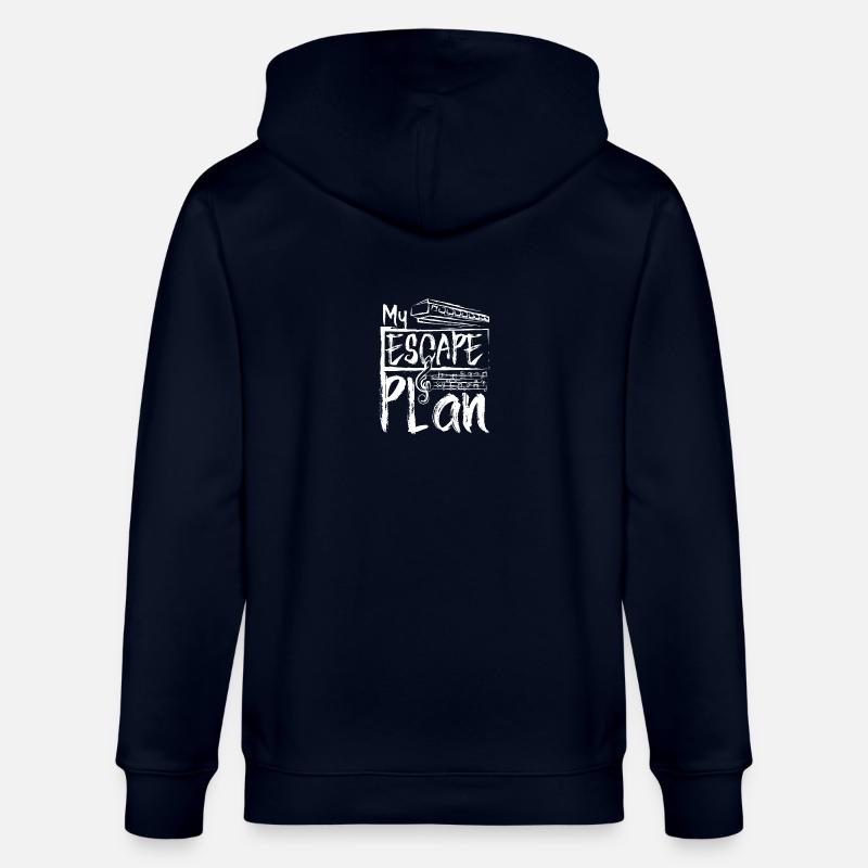 My escape plan playing harmonica - Stanley/Stella CULTIVATOR  Unisex Organic Hooded Jacket - navy