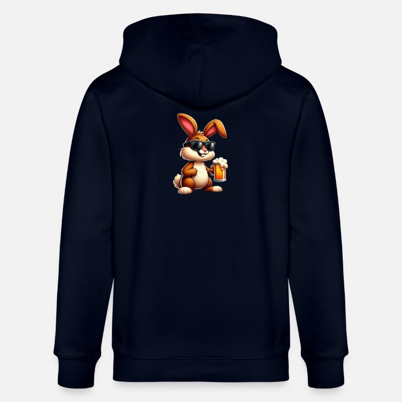 Osterhase mit einem Bier - Stanley/Stella Unisex Bio-Kapuzenjacke CULTIVATOR  - Navy