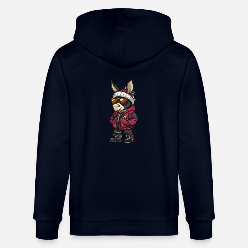 Âne Cool Bande Dessinée - Veste à capuche bio CULTIVATOR Stanley/Stella Unisexe - marine