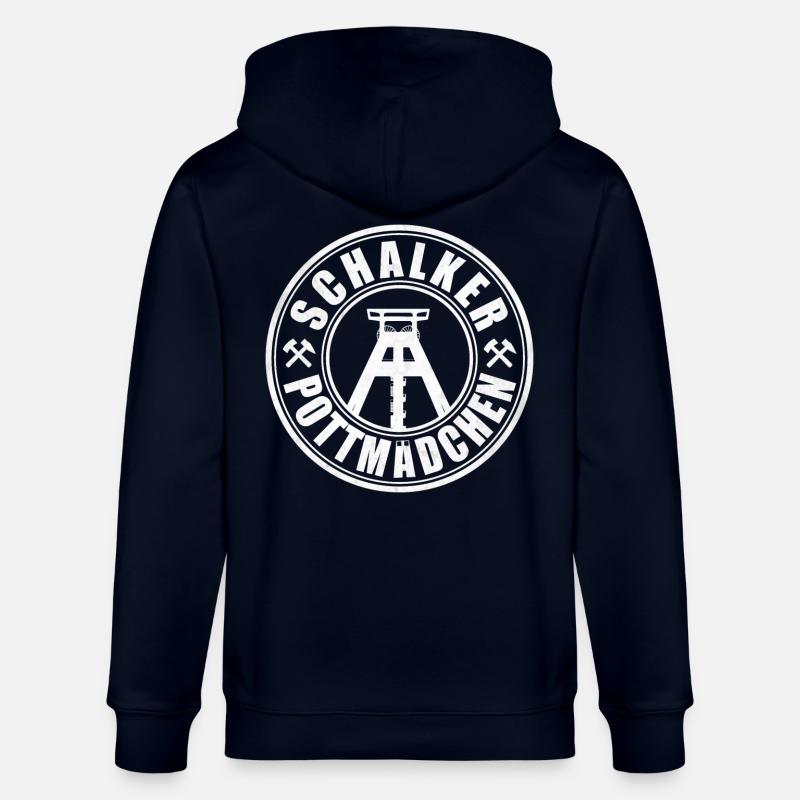 Schalker Pottmädchen | Ruhrpott Mädchen - Stanley/Stella Unisex Bio-Kapuzenjacke CULTIVATOR - Navy