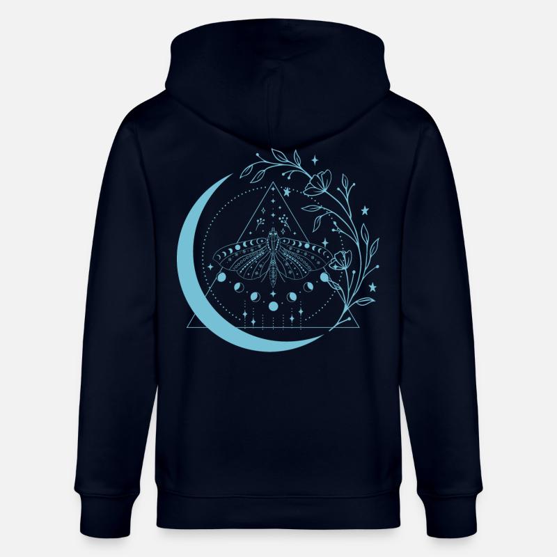 Fleurs de lune de mite - Veste à capuche bio CULTIVATOR Stanley/Stella Unisexe - marine