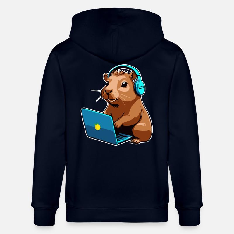 Capybara Programmierer Coder Computer - Stanley/Stella Unisex Bio-Kapuzenjacke CULTIVATOR  - Navy