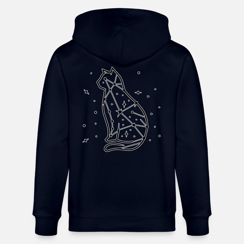 Dessin au trait de chat - Veste à capuche bio CULTIVATOR Stanley/Stella Unisexe - marine