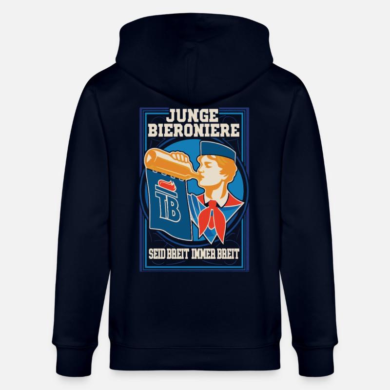 Seid breit immer breit, Junge Bieroniere - Stanley/Stella Unisex Bio-Kapuzenjacke CULTIVATOR  - Navy