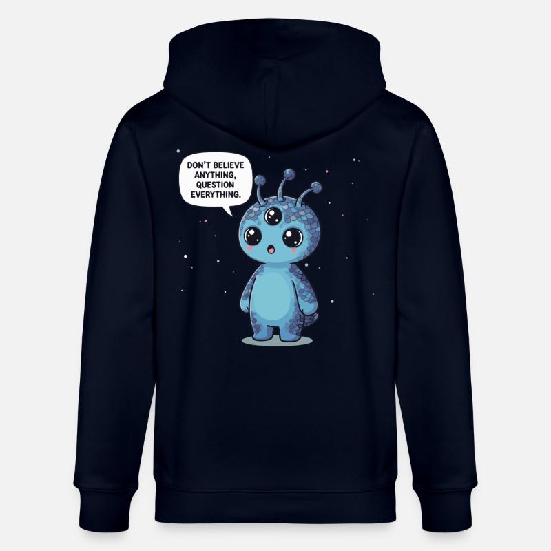 Niedlicher Alien: Statement - Alles hinterfragen - Stanley/Stella Unisex Bio-Kapuzenjacke CULTIVATOR  - Navy