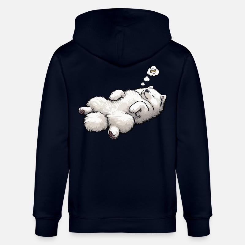Samoyed Samoyed Owner Samoyed Lovers - Stanley/Stella CULTIVATOR  Unisex Organic Hooded Jacket - navy