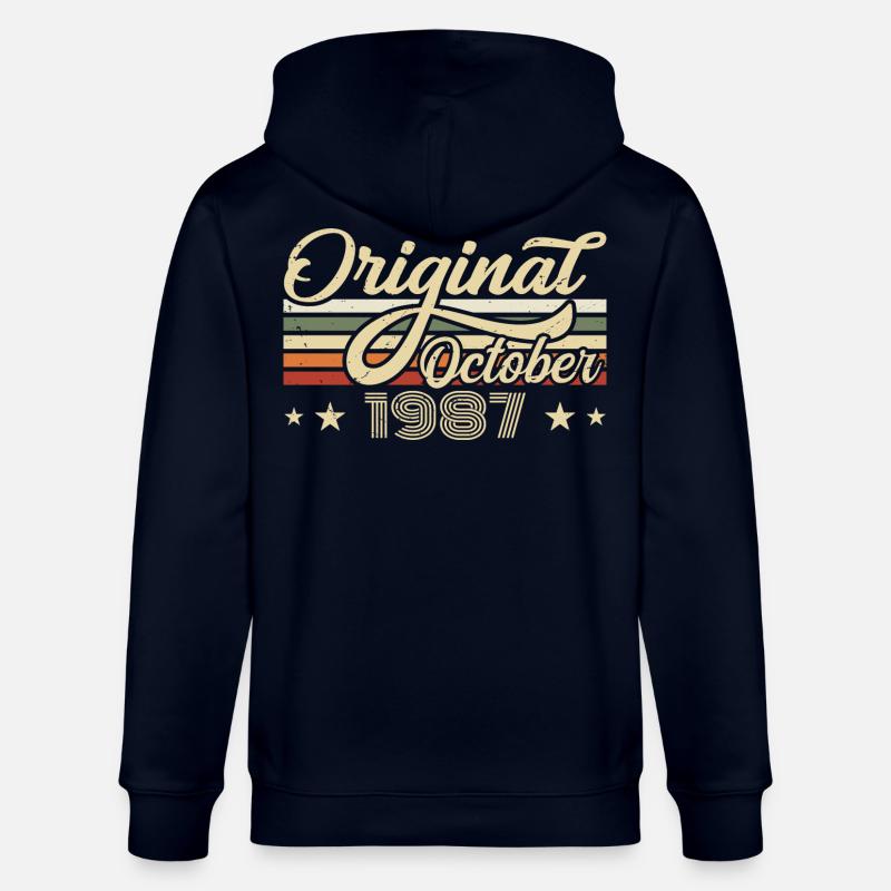 Octobre 1987 Anniversaire en Octobre - Octobre 1987 - Veste à capuche bio CULTIVATOR Stanley/Stella Unisexe - marine