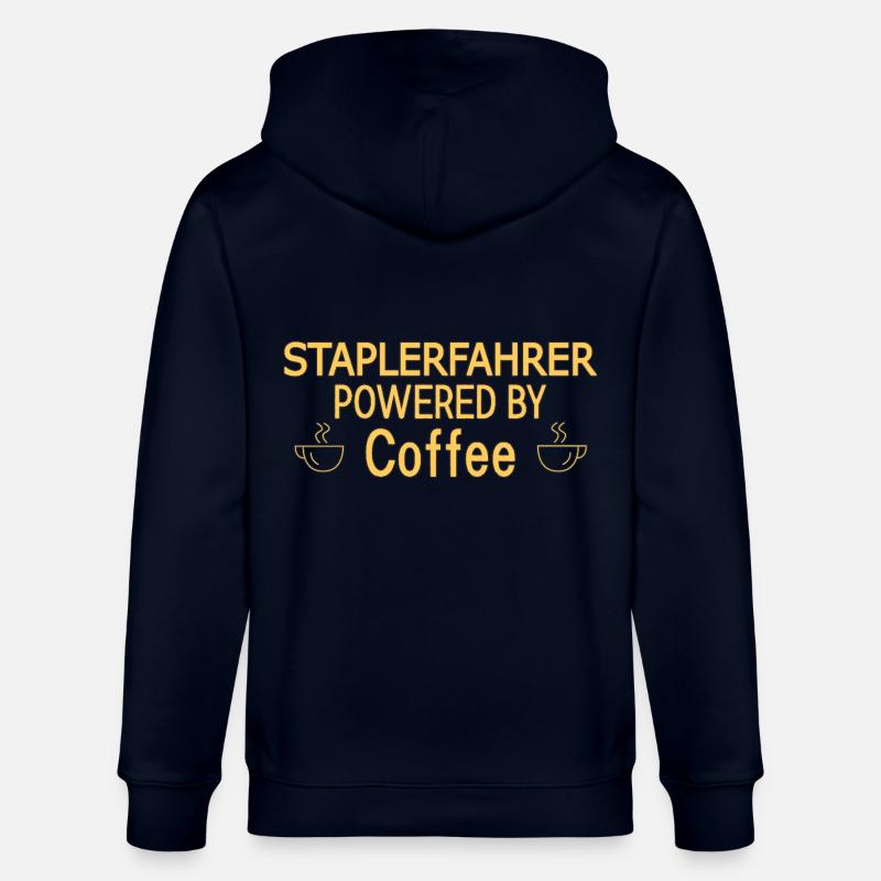 Staplerfahrer Powered By Coffee Gabelstaplerfahrer - Stanley/Stella Unisex Bio-Kapuzenjacke CULTIVATOR  - Navy