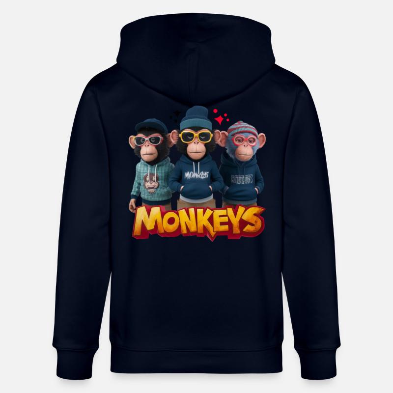 Monkeys 2 - Veste à capuche bio CULTIVATOR Stanley/Stella Unisexe - marine