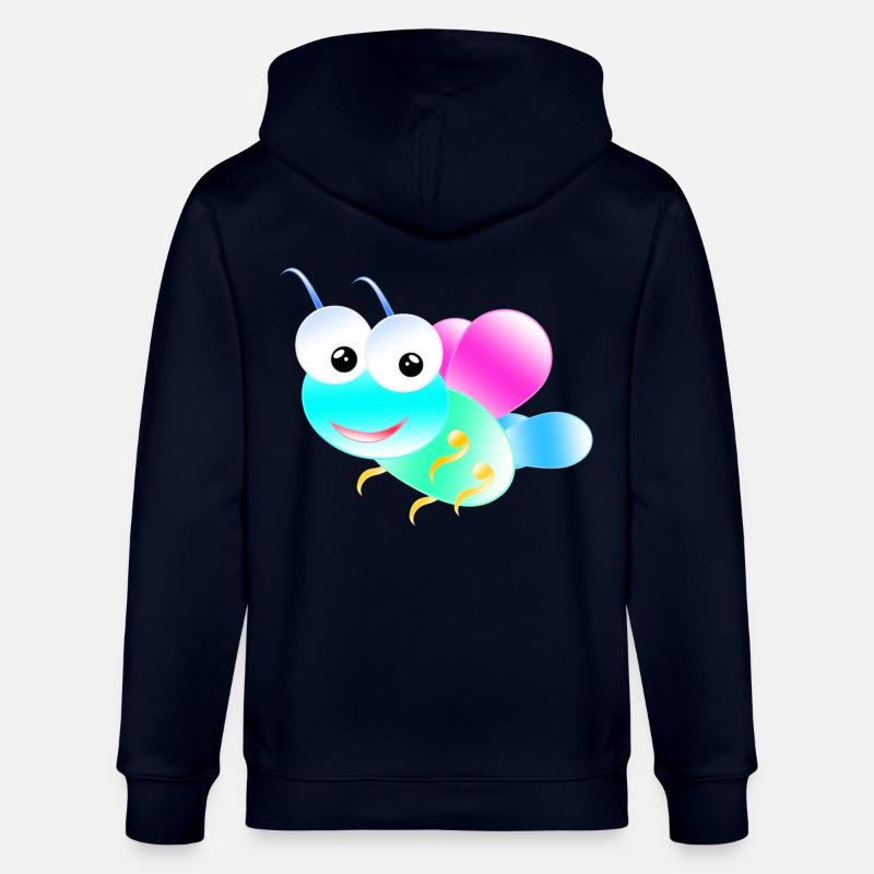 Pastel Butterfly - Stanley/Stella CULTIVATOR  Unisex Organic Hooded Jacket - navy