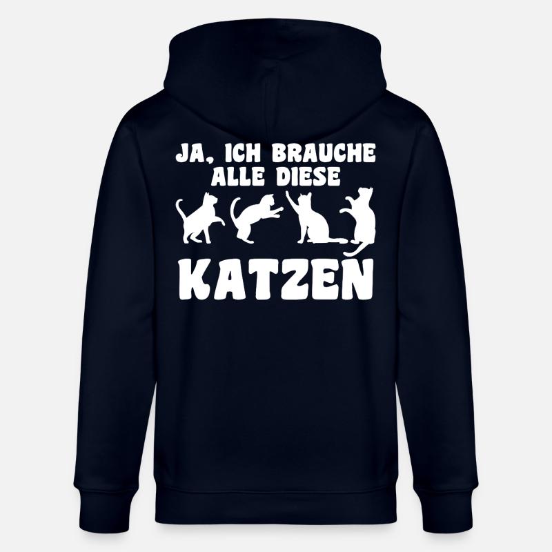 Katze Tier Katzen Geschenk - Stanley/Stella Unisex Bio-Kapuzenjacke CULTIVATOR - Navy