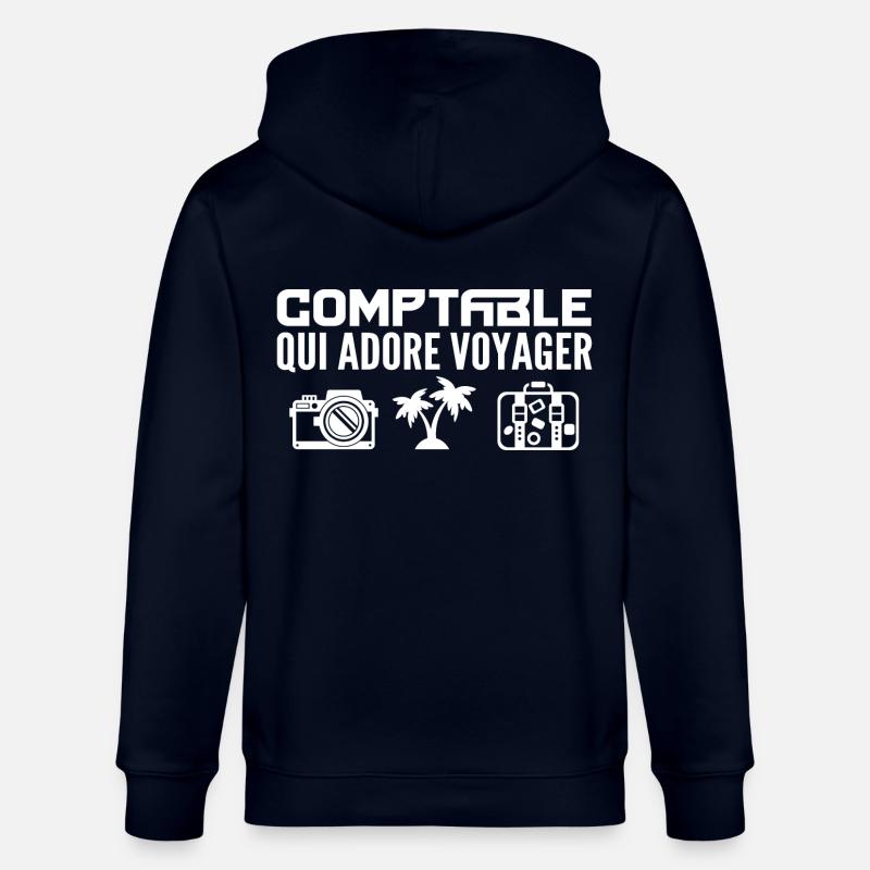 Voyageurs & Comptables : Passion & Découverte - Veste à capuche bio CULTIVATOR Stanley/Stella Unisexe - marine