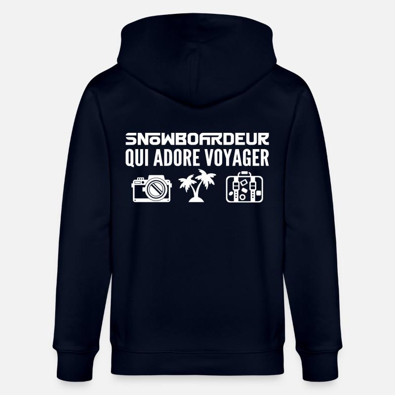 Voyageurs & Snowboardeurs : Passion & Découverte - Veste à capuche bio CULTIVATOR Stanley/Stella Unisexe - marine
