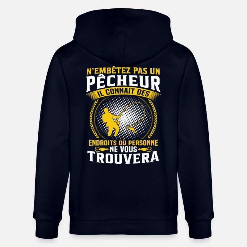 pêche cadeau pêcheur - Veste à capuche bio CULTIVATOR Stanley/Stella Unisexe - marine