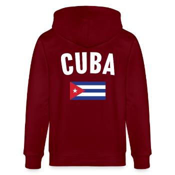 Drapeau de Cuba - Veste à capuche bio CULTIVATOR Stanley/Stella Unisexe - bordeaux - Dos - Anna (173cm)