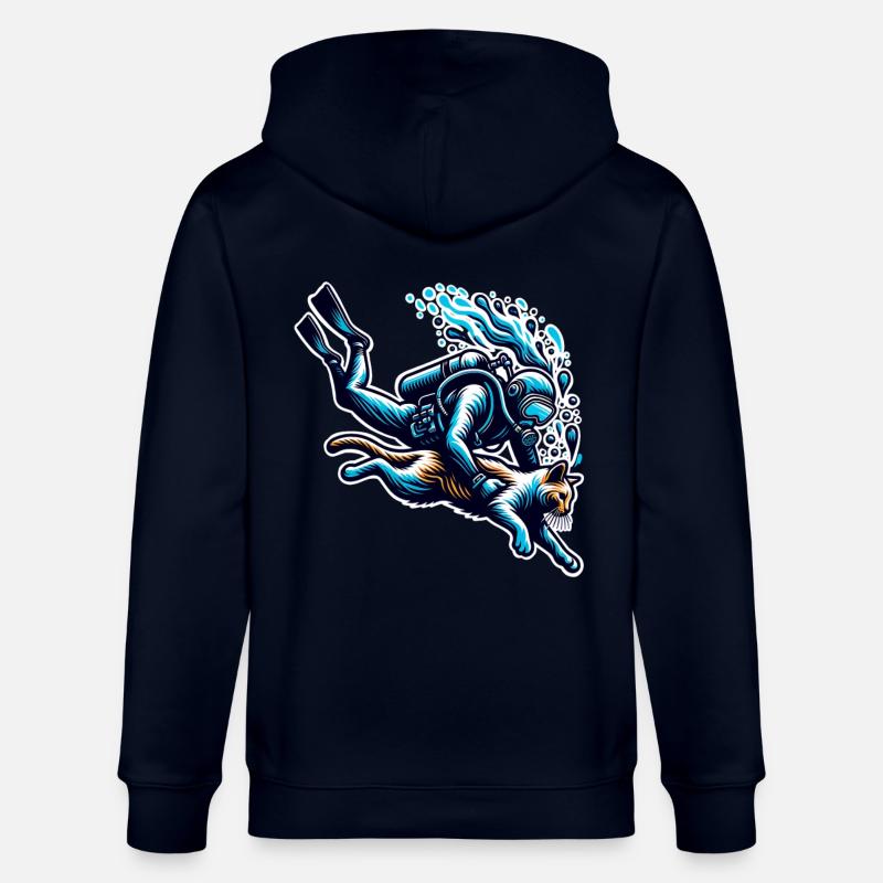 Plongée Plongeur Chat - Veste à capuche bio CULTIVATOR Stanley/Stella Unisexe - marine