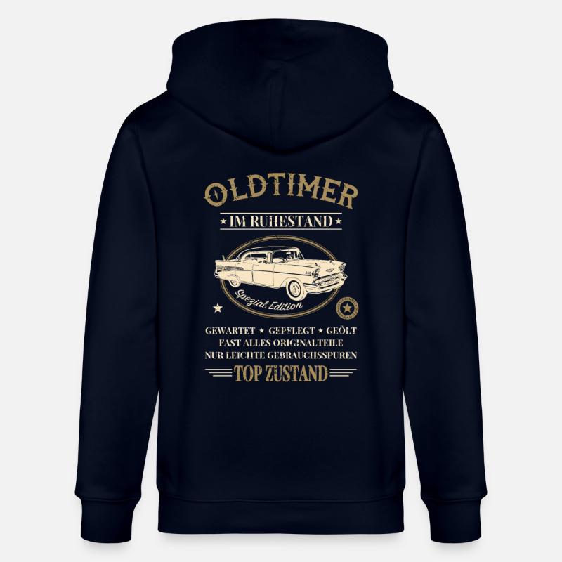 Ruhestand Oldtimer Abschiedsgeschenk - Stanley/Stella Unisex Bio-Kapuzenjacke CULTIVATOR - Navy