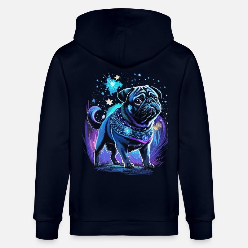 Mitternachtszauber Mops Hund - Stanley/Stella Unisex Bio-Kapuzenjacke CULTIVATOR - Navy