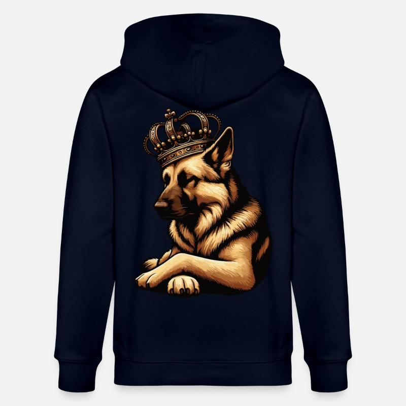 Deutscher Schäferhund Schäferhunde Schäferhunde - Stanley/Stella Unisex Bio-Kapuzenjacke CULTIVATOR  - Navy