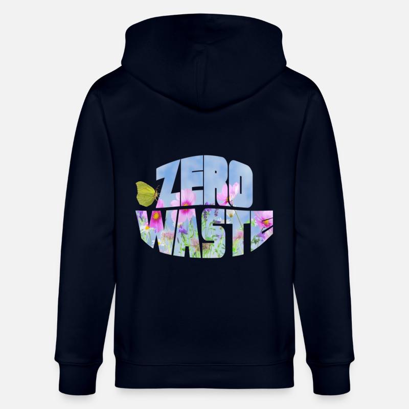 zero waste blumenwiese mit schmetterling - Stanley/Stella Unisex Bio-Kapuzenjacke CULTIVATOR  - Navy