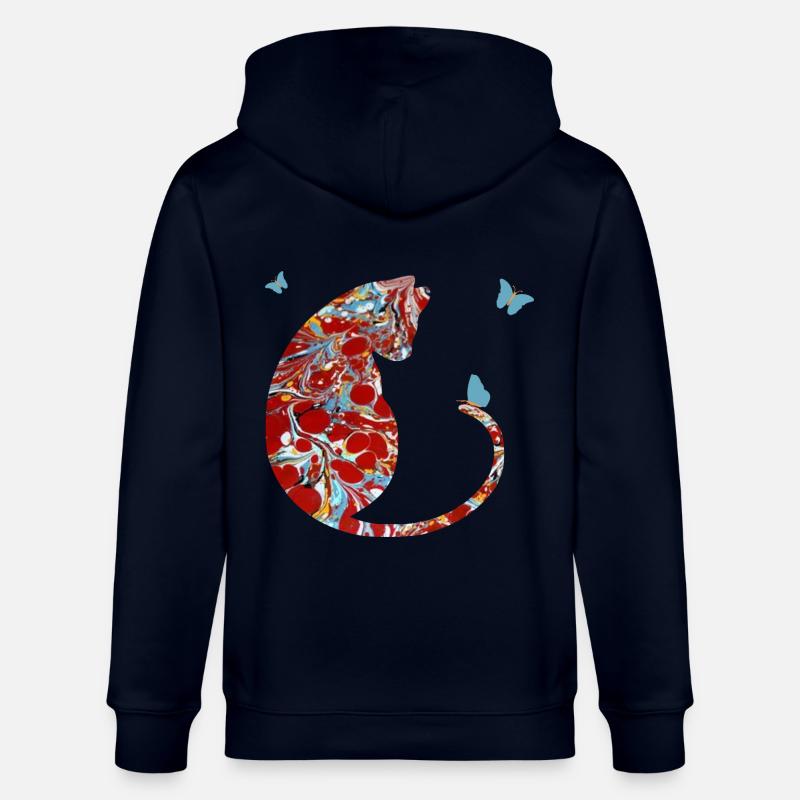 Chat avec Papillon E 251 - Veste à capuche bio CULTIVATOR Stanley/Stella Unisexe - marine