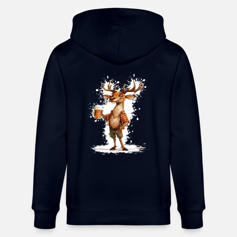 Bière de cerf drôle - Veste à capuche bio CULTIVATOR Stanley/Stella Unisexe - marine