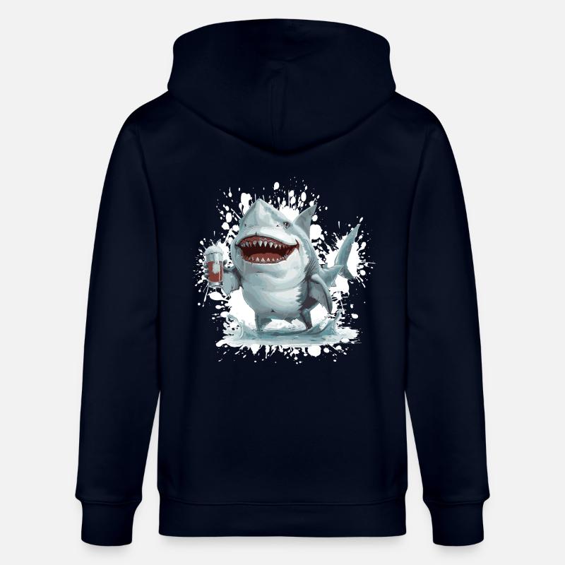 Bière de requin drôle - Veste à capuche bio CULTIVATOR Stanley/Stella Unisexe - marine