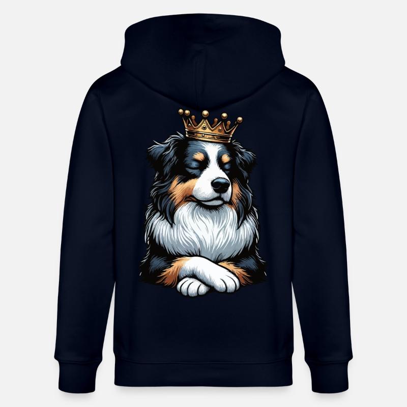 Australian Shepherd Aussie Aussie Owners Aussies - Stanley/Stella CULTIVATOR  Unisex Organic Hooded Jacket - navy