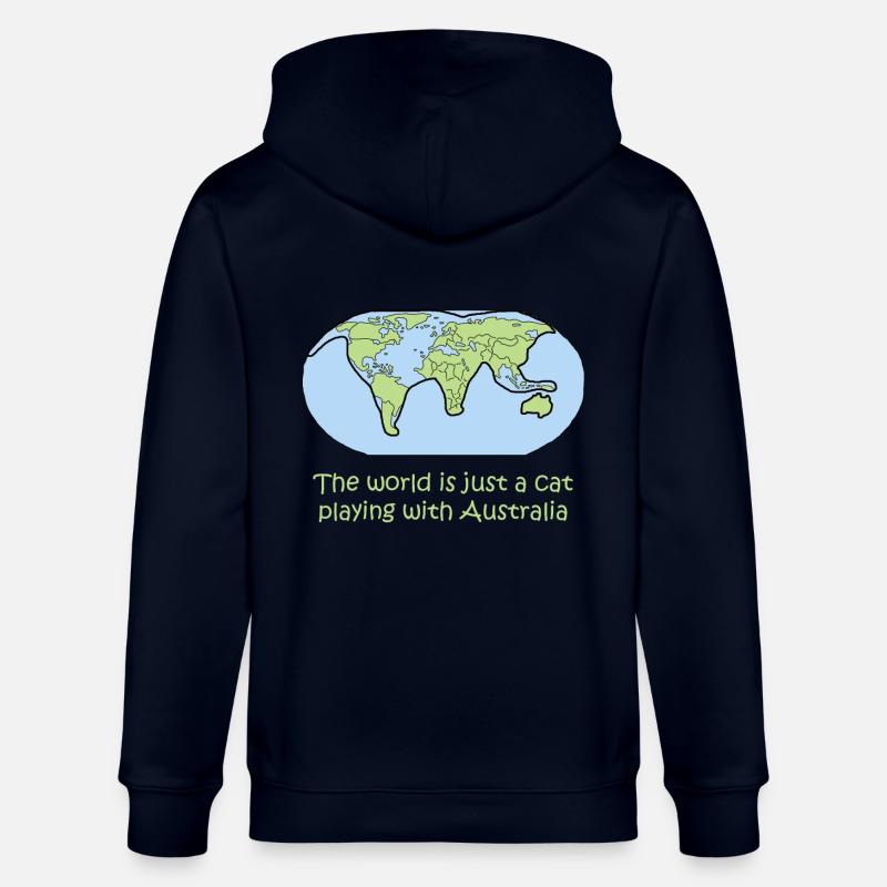 chat cadeau carte globe globe cadeau - Veste à capuche bio CULTIVATOR Stanley/Stella Unisexe - marine