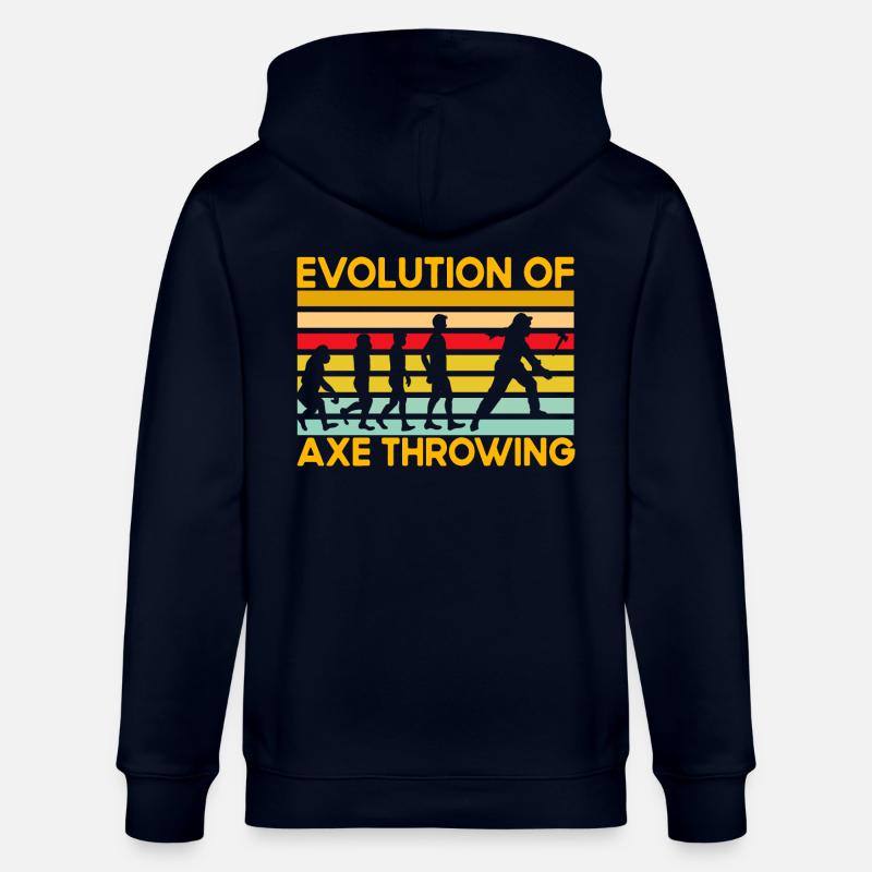 Evolution of Axe Throwing - Stanley/Stella Unisex Bio-Kapuzenjacke CULTIVATOR  - Navy