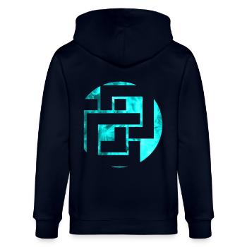 Serie Kreis der Geometrie - Stanley/Stella Unisex Bio-Kapuzenjacke CULTIVATOR  - Navy - Hinten - Anna (173cm)