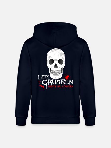 scare scare celebrate Halloween - Stanley/Stella CULTIVATOR Unisex Organic Hooded Jacket - navy