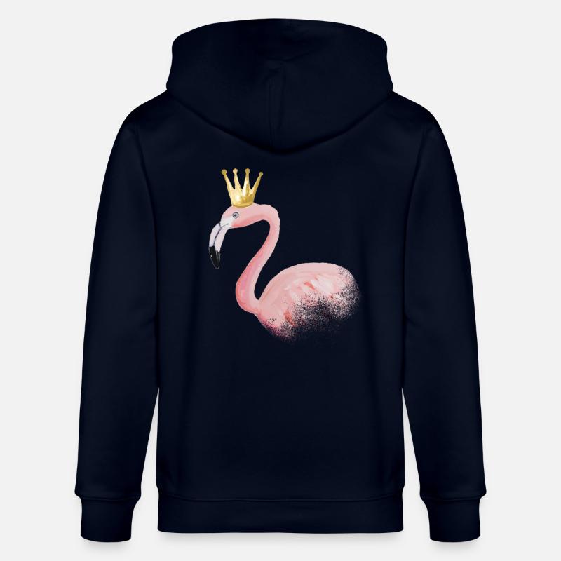 flamingo mit Krone - Stanley/Stella Unisex Bio-Kapuzenjacke CULTIVATOR  - Navy