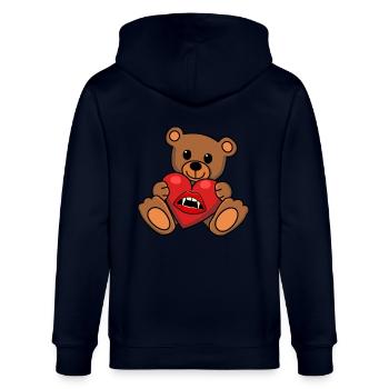 Teddy Heart Vampire Horreur Halloween Suceur de sang - Veste à capuche bio CULTIVATOR Stanley/Stella Unisexe - marine - Dos - Anna (173cm)