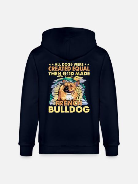 French Bulldog Funny Language - Stanley/Stella CULTIVATOR Unisex Organic Hooded Jacket - navy