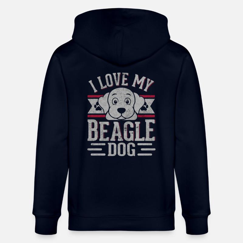 J’aime mon chien beagle - Veste à capuche bio CULTIVATOR Stanley/Stella Unisexe - marine