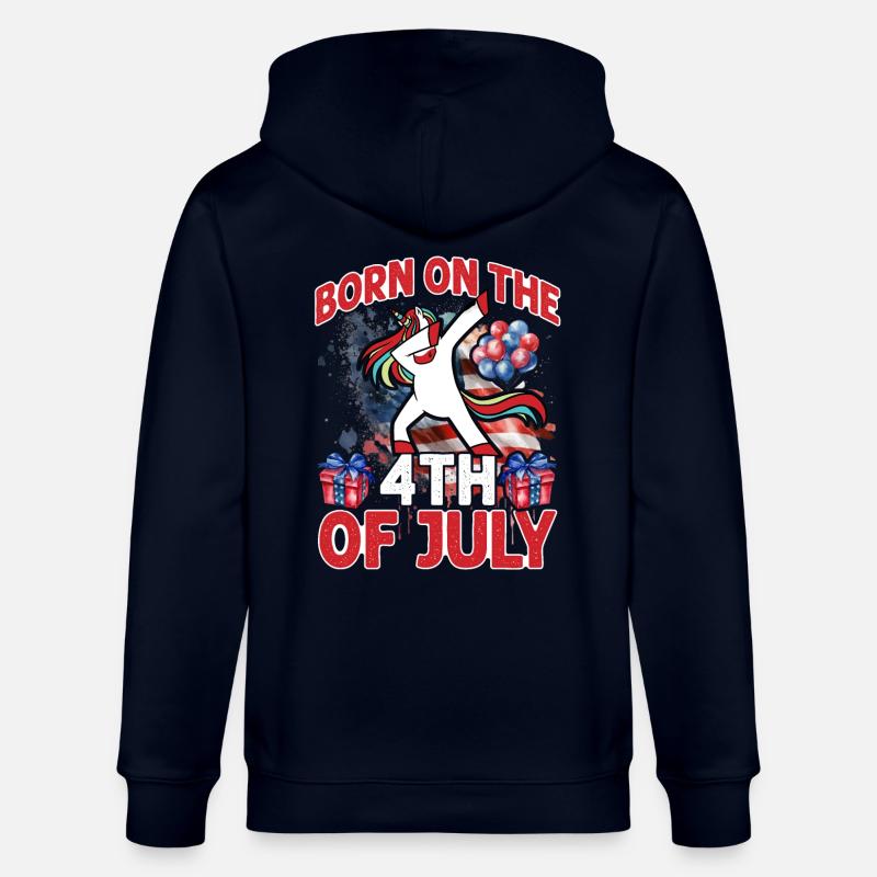 Né le 4 juillet - Veste à capuche bio CULTIVATOR Stanley/Stella Unisexe - marine